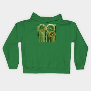 Green and Gold Abstract Flowers After Klimt Kids Hoodie